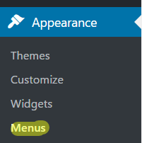menu admin WordPress