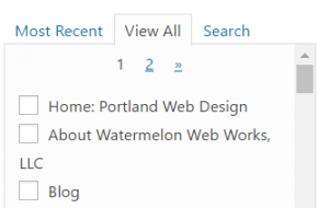 WordPress Menu Pages