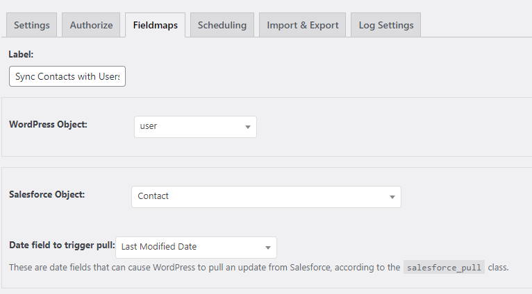Object Sync for Salesforce Settings