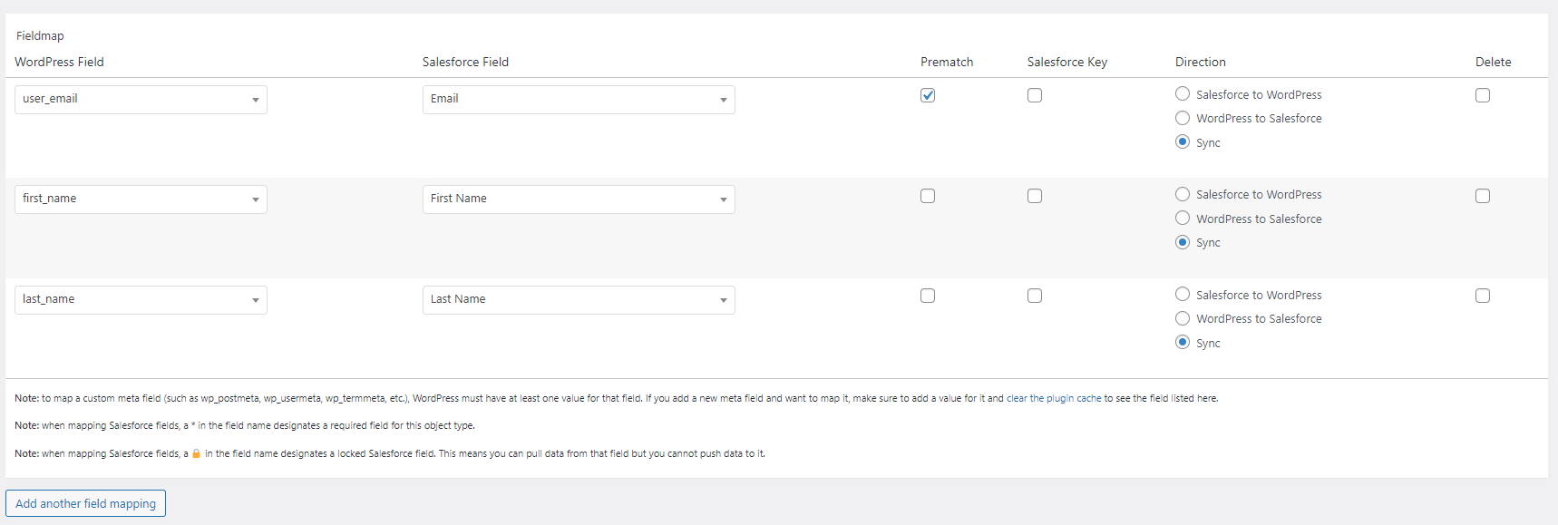 Object Sync for Salesforce Settings